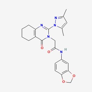 B2758312 N-(benzo[d][1,3]dioxol-5-yl)-2-(2-(3,5-dimethyl-1H-pyrazol-1-yl)-4-oxo-5,6,7,8-tetrahydroquinazolin-3(4H)-yl)acetamide CAS No. 1006784-86-6