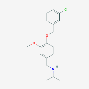 molecular formula C18H22ClNO2 B275834 N-{4-[(3-chlorobenzyl)oxy]-3-methoxybenzyl}-N-isopropylamine 
