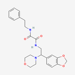 molecular formula C23H27N3O5 B2758361 N-[2-(2H-1,3-benzodioxol-5-yl)-2-(morpholin-4-yl)ethyl]-N'-(2-phenylethyl)ethanediamide CAS No. 896333-66-7