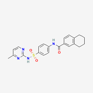molecular formula C22H22N4O3S B2758366 N-[4-[(4-methylpyrimidin-2-yl)sulfamoyl]phenyl]-5,6,7,8-tetrahydronaphthalene-2-carboxamide CAS No. 868212-64-0