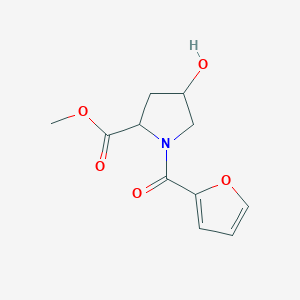 molecular formula C11H13NO5 B2758381 Methyl 1-(furan-2-carbonyl)-4-hydroxypyrrolidine-2-carboxylate CAS No. 251310-49-3