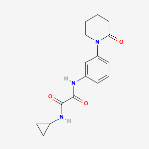 molecular formula C16H19N3O3 B2758384 N1-cyclopropyl-N2-(3-(2-oxopiperidin-1-yl)phenyl)oxalamide CAS No. 941980-05-8