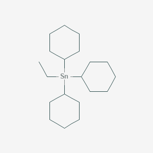 molecular formula C20H38Sn B027584 Stannane, tricyclohexylethyl- CAS No. 106376-80-1