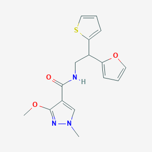 molecular formula C16H17N3O3S B2758401 N-[2-(furan-2-yl)-2-(thiophen-2-yl)ethyl]-3-methoxy-1-methyl-1H-pyrazole-4-carboxamide CAS No. 2097933-56-5