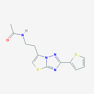 molecular formula C12H12N4OS2 B2758427 N-(2-(2-(thiophen-2-yl)thiazolo[3,2-b][1,2,4]triazol-6-yl)ethyl)acetamide CAS No. 941901-01-5
