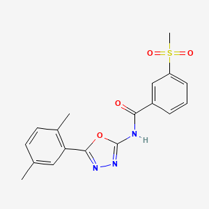 molecular formula C18H17N3O4S B2758462 N-[5-(2,5-dimethylphenyl)-1,3,4-oxadiazol-2-yl]-3-methanesulfonylbenzamide CAS No. 896293-53-1