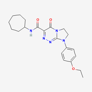 molecular formula C21H27N5O3 B2758478 N-cycloheptyl-8-(4-ethoxyphenyl)-4-oxo-4,6,7,8-tetrahydroimidazo[2,1-c][1,2,4]triazine-3-carboxamide CAS No. 946311-72-4