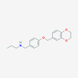 molecular formula C19H23NO3 B275850 N-[4-(2,3-dihydro-1,4-benzodioxin-6-ylmethoxy)benzyl]-N-propylamine 