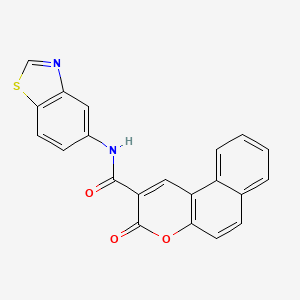 molecular formula C21H12N2O3S B2758514 N-(1,3-benzothiazol-5-yl)-3-oxo-3H-benzo[f]chromene-2-carboxamide CAS No. 923070-17-1