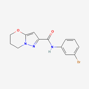 molecular formula C13H12BrN3O2 B2758515 N-(3-bromophenyl)-6,7-dihydro-5H-pyrazolo[5,1-b][1,3]oxazine-2-carboxamide CAS No. 1428352-56-0