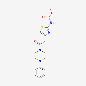 molecular formula C17H20N4O3S B2758526 Methyl (4-(2-oxo-2-(4-phenylpiperazin-1-yl)ethyl)thiazol-2-yl)carbamate CAS No. 946313-17-3