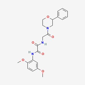 molecular formula C22H25N3O6 B2758530 N1-(2,5-dimethoxyphenyl)-N2-(2-oxo-2-(2-phenylmorpholino)ethyl)oxalamide CAS No. 954036-41-0