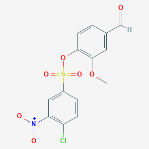 molecular formula C14H10ClNO7S B2758533 4-Formyl-2-methoxyphenyl 4-chloro-3-nitrobenzene-1-sulfonate CAS No. 380426-69-7