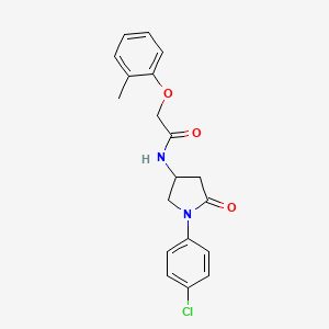 molecular formula C19H19ClN2O3 B2758544 N-[1-(4-chlorophenyl)-5-oxopyrrolidin-3-yl]-2-(2-methylphenoxy)acetamide CAS No. 905666-70-8