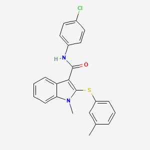 molecular formula C23H19ClN2OS B2758551 N-(4-chlorophenyl)-1-methyl-2-[(3-methylphenyl)sulfanyl]-1H-indole-3-carboxamide CAS No. 478049-51-3