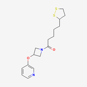 5-(1,2-Dithiolan-3-yl)-1-(3-(pyridin-3-yloxy)azetidin-1-yl)pentan-1-one