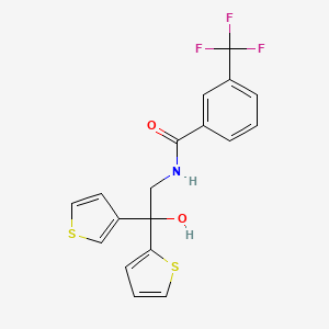 N-(2-hydroxy-2-(thiophen-2-yl)-2-(thiophen-3-yl)ethyl)-3-(trifluoromethyl)benzamide