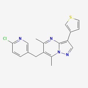 6-[(6-Chloro-3-pyridinyl)methyl]-5,7-dimethyl-3-(3-thienyl)pyrazolo[1,5-a]pyrimidine