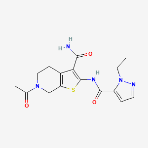 6-acetyl-2-(1-ethyl-1H-pyrazole-5-carboxamido)-4,5,6,7-tetrahydrothieno[2,3-c]pyridine-3-carboxamide