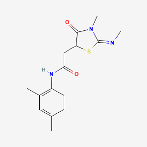 molecular formula C15H19N3O2S B2758577 N-(2,4-DIMETHYLPHENYL)-2-[(2E)-3-METHYL-2-(METHYLIMINO)-4-OXO-1,3-THIAZOLIDIN-5-YL]ACETAMIDE CAS No. 514182-53-7
