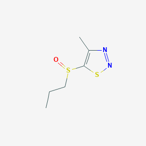 molecular formula C6H10N2OS2 B2758601 4-methyl-5-(propane-1-sulfinyl)-1,2,3-thiadiazole CAS No. 338419-89-9