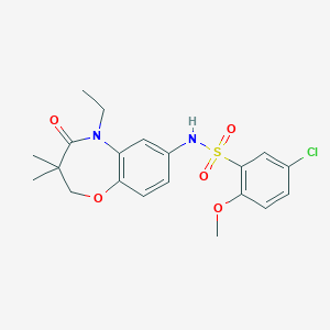 5-chloro-N-(5-ethyl-3,3-dimethyl-4-oxo-2,3,4,5-tetrahydrobenzo[b][1,4]oxazepin-7-yl)-2-methoxybenzenesulfonamide
