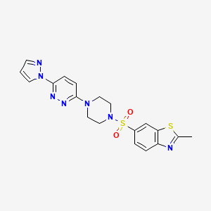 6-((4-(6-(1H-pyrazol-1-yl)pyridazin-3-yl)piperazin-1-yl)sulfonyl)-2-methylbenzo[d]thiazole
