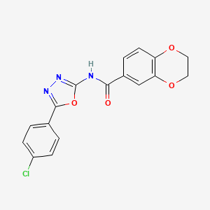 molecular formula C17H12ClN3O4 B2758696 N-[5-(4-chlorophenyl)-1,3,4-oxadiazol-2-yl]-2,3-dihydro-1,4-benzodioxine-6-carboxamide CAS No. 941961-71-3