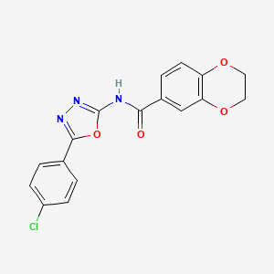 N-(5-(4-chlorophenyl)-1,3,4-oxadiazol-2-yl)-2,3-dihydrobenzo[b][1,4]dioxine-6-carboxamide
