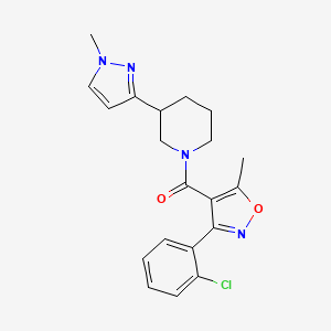 (3-(2-chlorophenyl)-5-methylisoxazol-4-yl)(3-(1-methyl-1H-pyrazol-3-yl)piperidin-1-yl)methanone