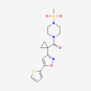 (4-(Methylsulfonyl)piperazin-1-yl)(1-(5-(thiophen-2-yl)isoxazol-3-yl)cyclopropyl)methanone