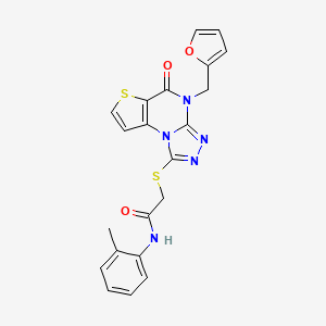 2-((4-(furan-2-ylmethyl)-5-oxo-4,5-dihydrothieno[2,3-e][1,2,4]triazolo[4,3-a]pyrimidin-1-yl)thio)-N-(o-tolyl)acetamide