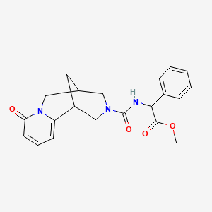 molecular formula C21H23N3O4 B2758722 methyl {[(8-oxo-1,5,6,8-tetrahydro-2H-1,5-methanopyrido[1,2-a][1,5]diazocin-3(4H)-yl)carbonyl]amino}(phenyl)acetate CAS No. 1796891-34-3
