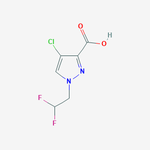 molecular formula C6H5ClF2N2O2 B2758743 4-Chloro-1-(2,2-difluoroethyl)-1H-pyrazole-3-carboxylic acid CAS No. 1006486-42-5