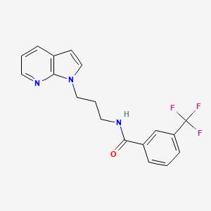 molecular formula C18H16F3N3O B2758758 N-(3-(1H-pyrrolo[2,3-b]pyridin-1-yl)propyl)-3-(trifluoromethyl)benzamide CAS No. 1787914-14-0