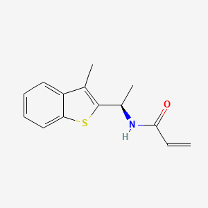 molecular formula C14H15NOS B2758764 N-[(1R)-1-(3-Methyl-1-benzothiophen-2-yl)ethyl]prop-2-enamide CAS No. 2411181-52-5