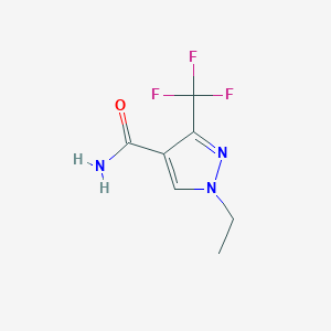 molecular formula C7H8F3N3O B2758765 1-ethyl-3-(trifluoromethyl)-1H-pyrazole-4-carboxamide CAS No. 2380143-16-6