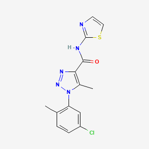molecular formula C14H12ClN5OS B2758768 1-(5-chloro-2-methylphenyl)-5-methyl-N-(1,3-thiazol-2-yl)-1H-1,2,3-triazole-4-carboxamide CAS No. 904814-93-3