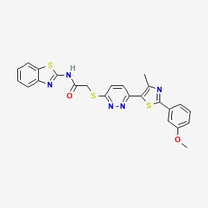 molecular formula C24H19N5O2S3 B2758770 N-(benzo[d]thiazol-2-yl)-2-((6-(2-(3-methoxyphenyl)-4-methylthiazol-5-yl)pyridazin-3-yl)thio)acetamide CAS No. 923173-66-4