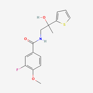 3-fluoro-N-(2-hydroxy-2-(thiophen-2-yl)propyl)-4-methoxybenzamide