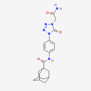 molecular formula C20H24N6O3 B2758805 N-{4-[4-(carbamoylmethyl)-5-oxo-4,5-dihydro-1H-1,2,3,4-tetrazol-1-yl]phenyl}adamantane-1-carboxamide CAS No. 1396711-96-8