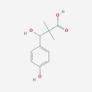 molecular formula C11H14O4 B2758814 3-Hydroxy-3-(4-hydroxyphenyl)-2,2-dimethylpropanoic acid CAS No. 1249919-66-1