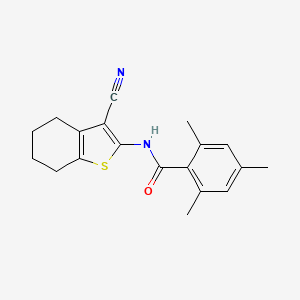 molecular formula C19H20N2OS B2758818 N-(3-cyano-4,5,6,7-tetrahydro-1-benzothiophen-2-yl)-2,4,6-trimethylbenzamide CAS No. 329225-06-1