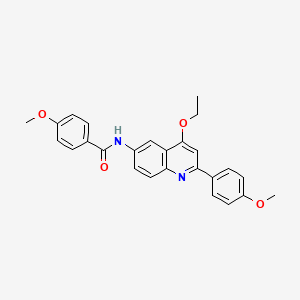 molecular formula C26H24N2O4 B2758819 N-[4-ethoxy-2-(4-methoxyphenyl)quinolin-6-yl]-4-methoxybenzamide CAS No. 1358422-28-2