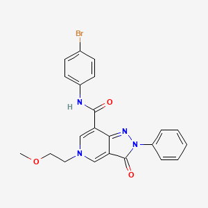 molecular formula C22H19BrN4O3 B2758822 N-(4-bromophenyl)-5-(2-methoxyethyl)-3-oxo-2-phenyl-2H,3H,5H-pyrazolo[4,3-c]pyridine-7-carboxamide CAS No. 923178-99-8