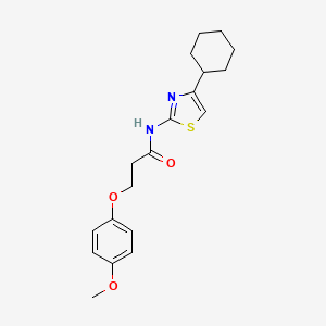 molecular formula C19H24N2O3S B2758825 N-(4-cyclohexyl-1,3-thiazol-2-yl)-3-(4-methoxyphenoxy)propanamide CAS No. 701254-69-5