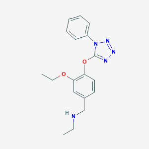 molecular formula C18H21N5O2 B275884 N-{3-ethoxy-4-[(1-phenyl-1H-tetrazol-5-yl)oxy]benzyl}ethanamine 