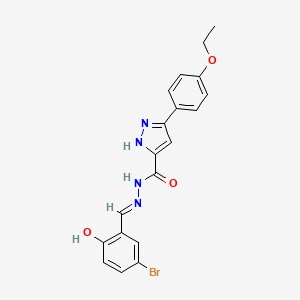 molecular formula C19H17BrN4O3 B2758840 N'-[(E)-(5-bromo-2-hydroxyphenyl)methylidene]-3-(4-ethoxyphenyl)-1H-pyrazole-5-carbohydrazide CAS No. 306301-47-3
