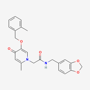 molecular formula C24H24N2O5 B2758843 N-(benzo[d][1,3]dioxol-5-ylmethyl)-2-(2-methyl-5-((2-methylbenzyl)oxy)-4-oxopyridin-1(4H)-yl)acetamide CAS No. 946205-25-0