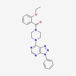 molecular formula C23H23N7O2 B2758856 (2-ethoxyphenyl)(4-(3-phenyl-3H-[1,2,3]triazolo[4,5-d]pyrimidin-7-yl)piperazin-1-yl)methanone CAS No. 920218-08-2
